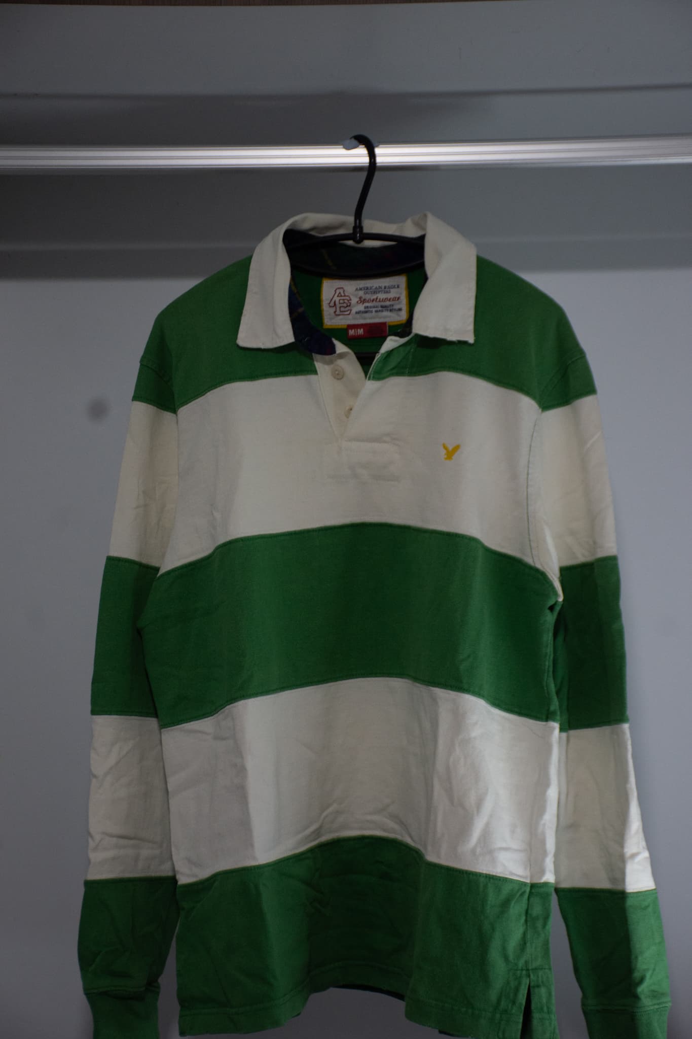 american eagle outfitters striped polo long-sleeved shirt