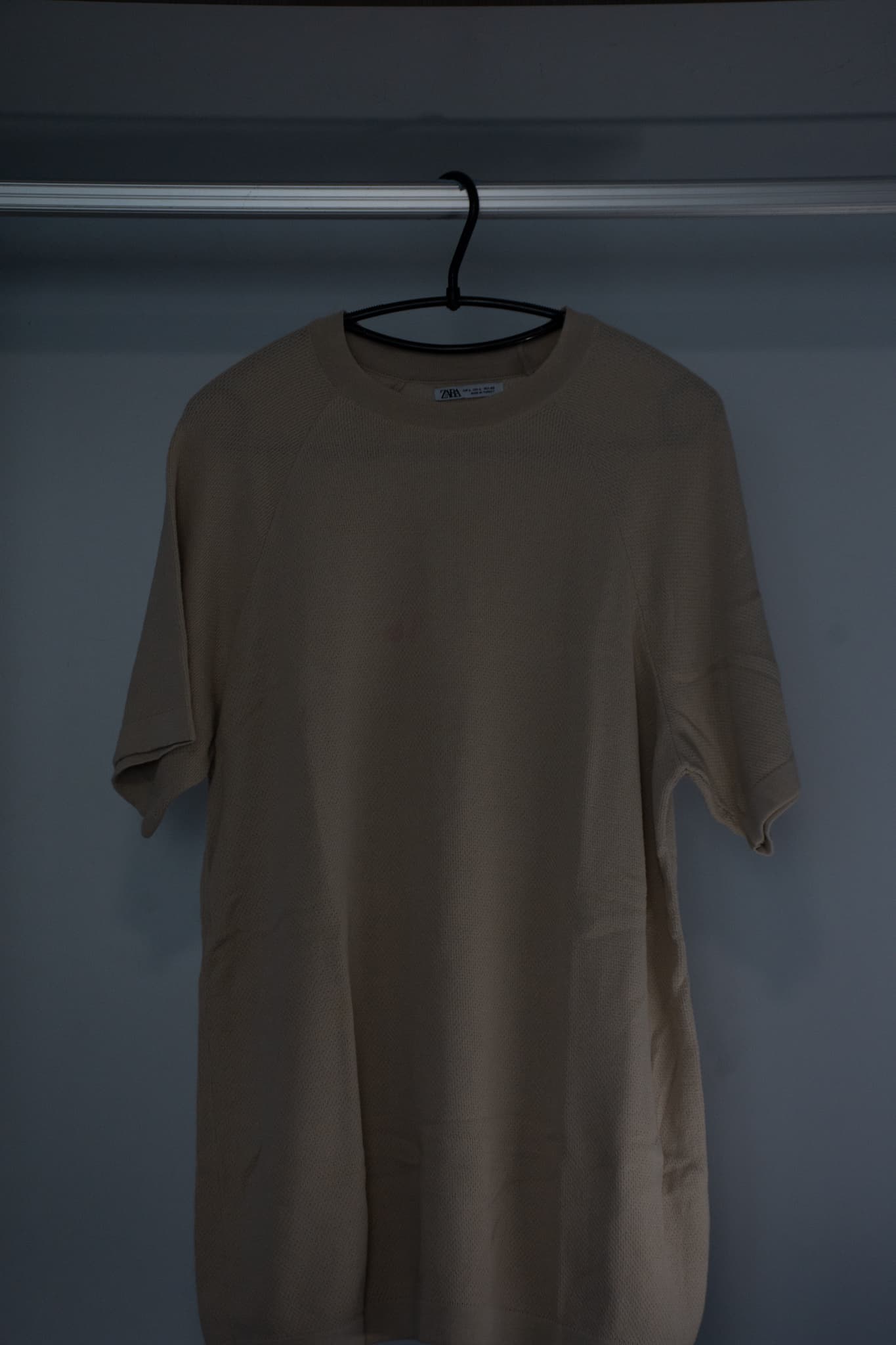 zara korean waffle mesh eyelet shirt